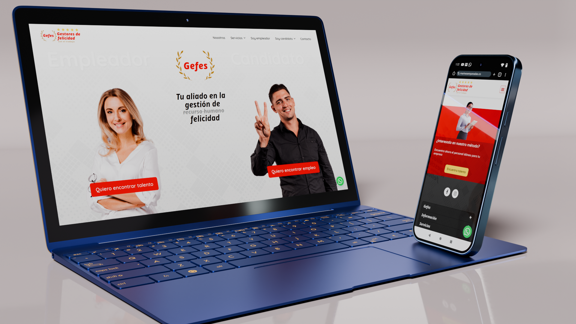 Gefes website render mockup